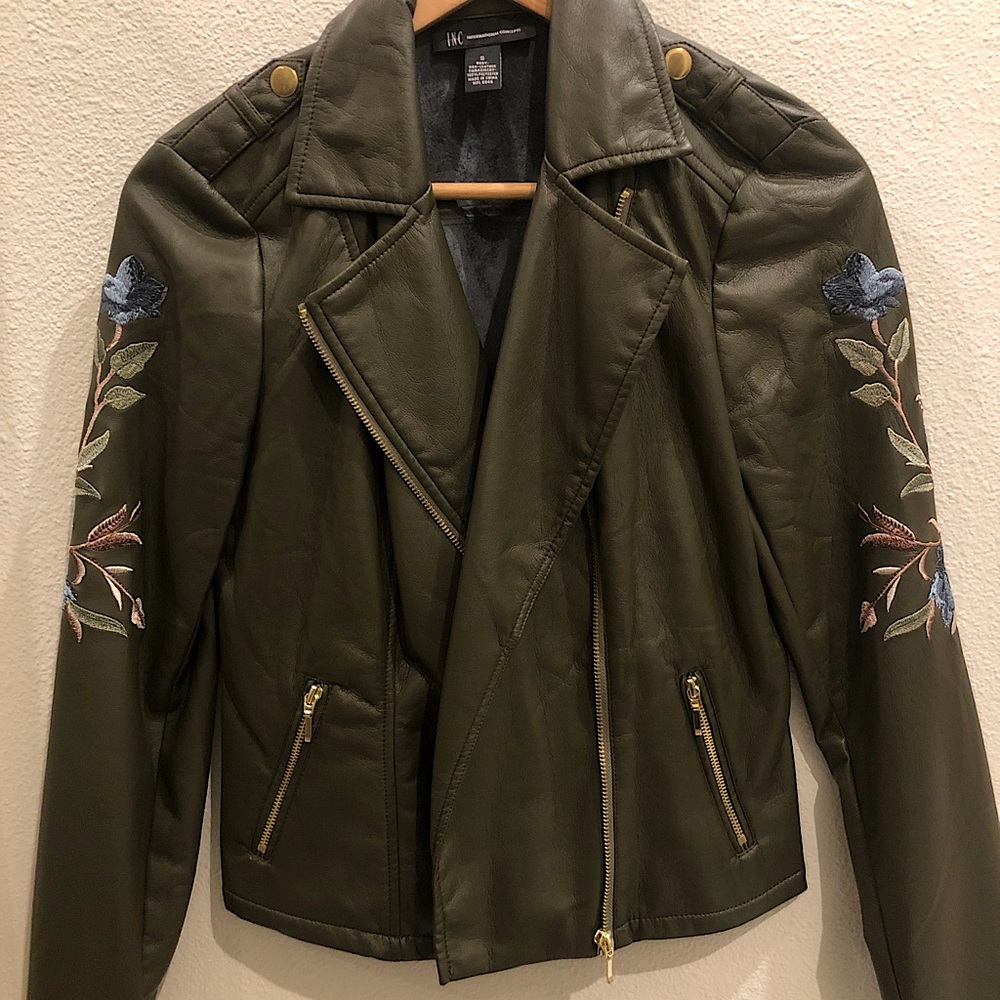 Inc Green Leather Jacket